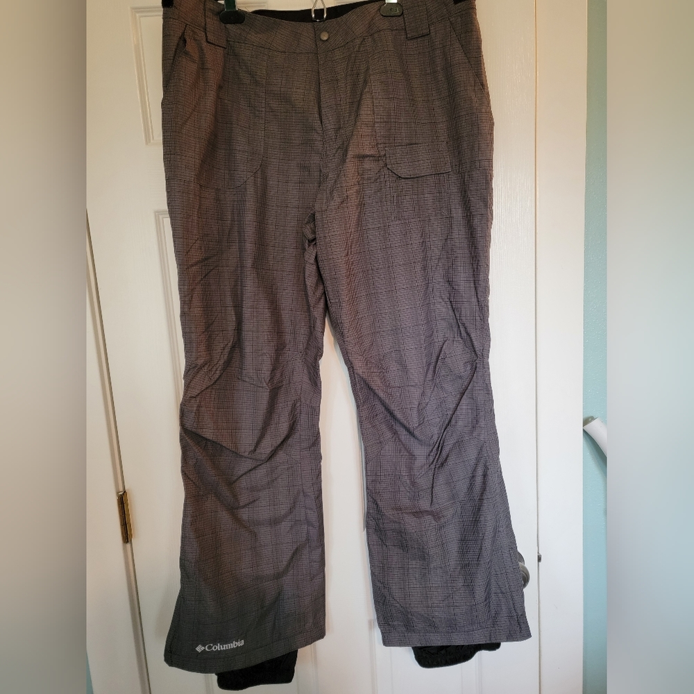 Columbia Womens Waterproof Lightweight Fleeced Lined Grey Ski Panys W/gators XL